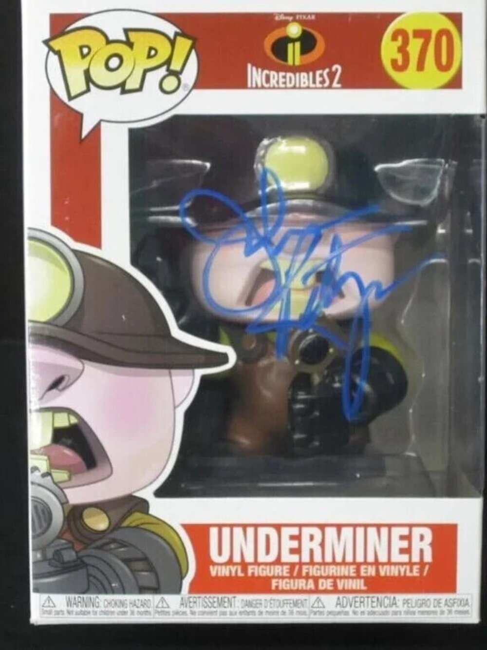 John Ratzenberger signed Funko Pop! Vinyl: Pixar - Underminer #370 w/COA